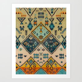 Boho Oriental Traditional Berber Handmade Moroccan Fabric Style Art Print