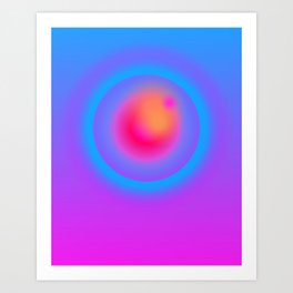 Bianca - aura cosmic abstract bright colorful space planets art Art Print
