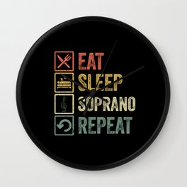Funny eat sleep soprano repeat retro vintage gift Wall Clock