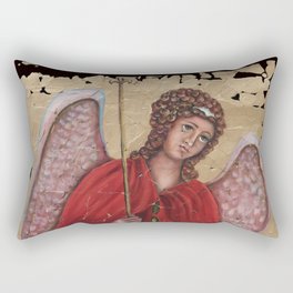 Archangel Gabriel Fresco Antique Looking Wall Art Rectangular Pillow