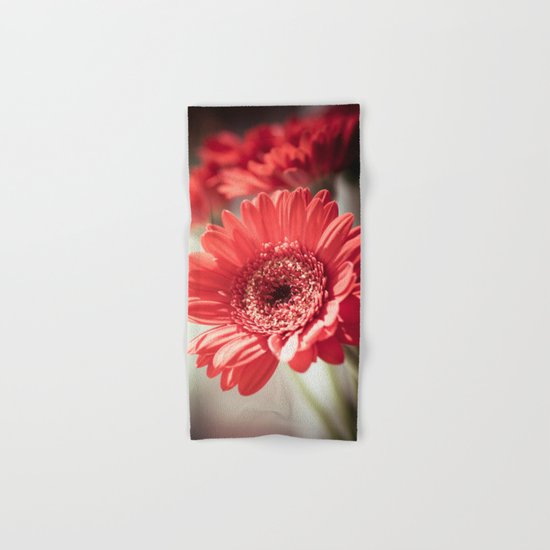 Red Gerbera Hand & Bath Towel