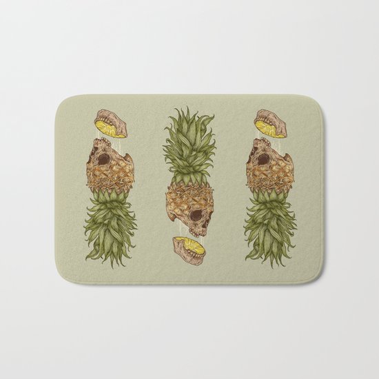 Pineapple Skull Bath Mat
