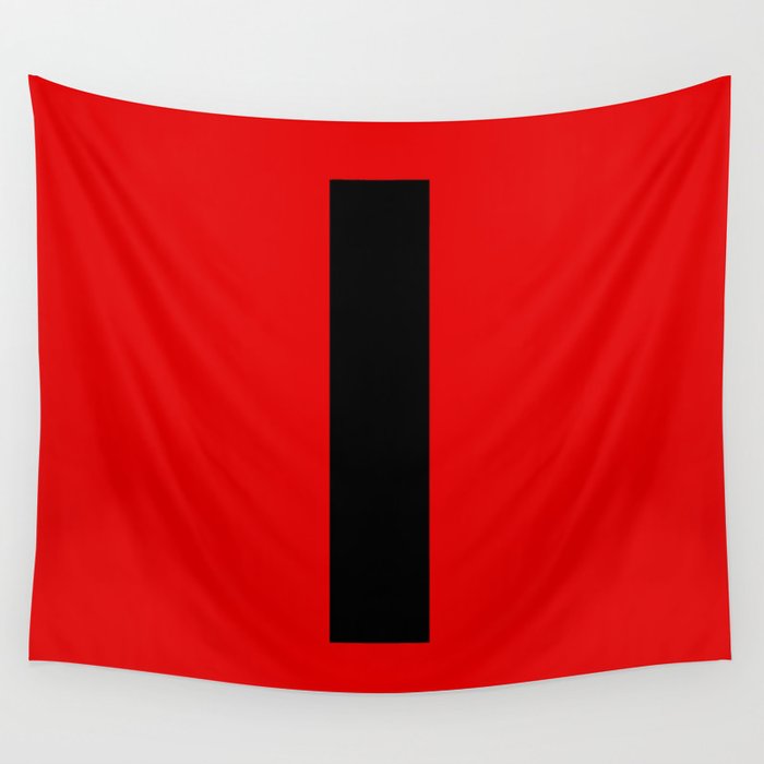 Letter I (Black & Red) Wall Tapestry