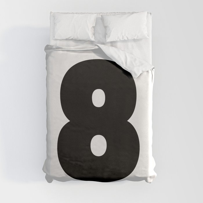 8 (Black & White Number) Duvet Cover