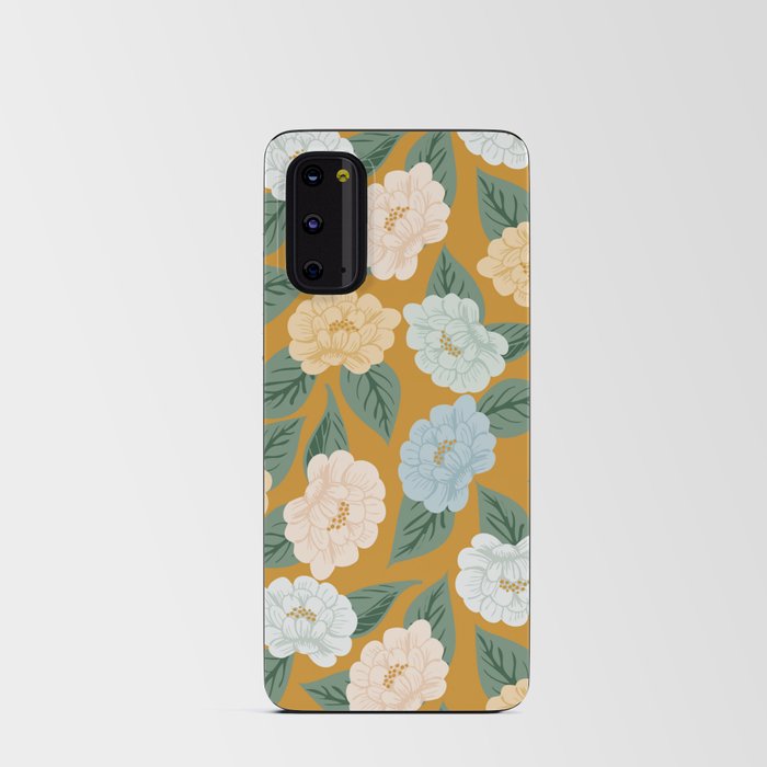 Into the meadow - mustard yellow and blue Android Card Case