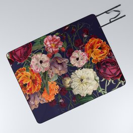 Twilight Floral Harvest Botany Print Picnic Blanket