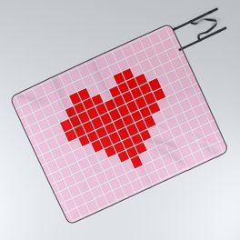 Heart and love 42 - version pixel art Picnic Blanket