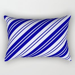 [ Thumbnail: Dark Blue and Lavender Colored Lines Pattern Rectangular Pillow ]