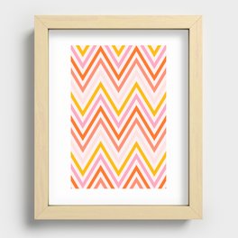 Chevrons: PATTERN 05 | The Peach Edition Recessed Framed Print