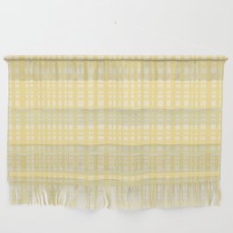 Woven Plaid Pattern in Pale Pastel Mustard Yellow Wall Hanging