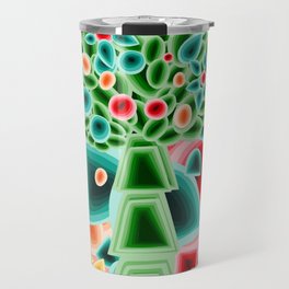 Still Nature With Abstract Geometric Flowers Travel Mug