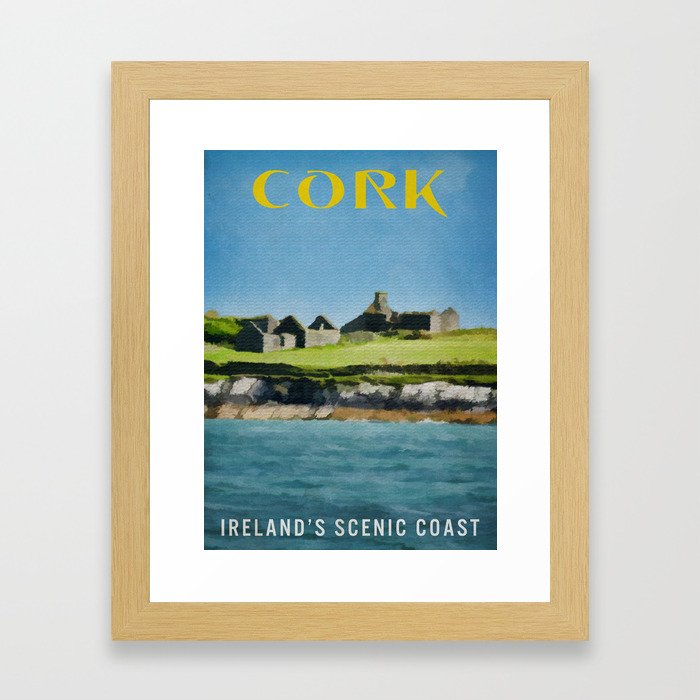 Cork Ireland Vintage Travel Poster Framed Art Print