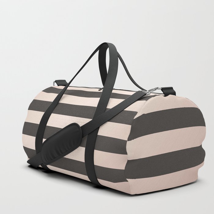 Rose gold and black stripes Duffle Bag by healinglove8 | Society6