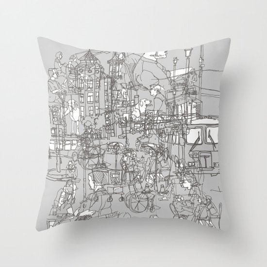 Interlocking Lives, Lines, and Transit Lanes Throw Pillow