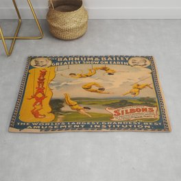Vintage poster - Circus Trapeze Act Area & Throw Rug