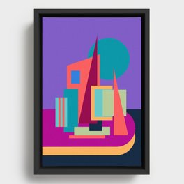 Purple City Framed Canvas