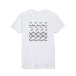 Wavy Stripes Black and White Kids T Shirt