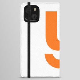 letter Y (Orange & White) iPhone Wallet Case