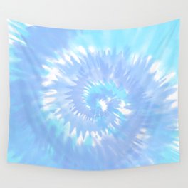 Blue Spiral Tie-Dye Pattern Wall Tapestry