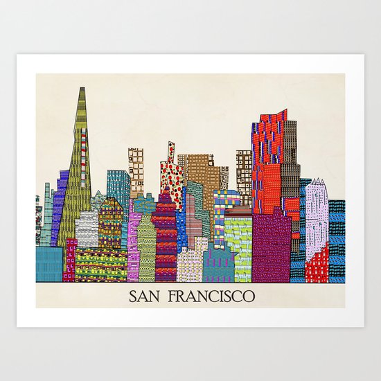 San Francisco city skyline Art Print