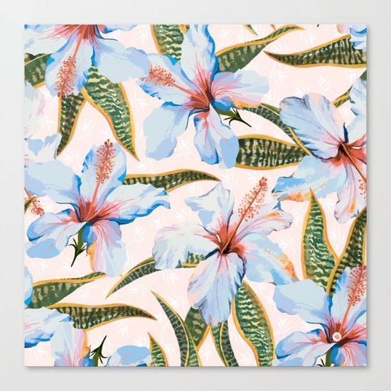 Tropical Pattern - Flowers and Plants Canvas Print