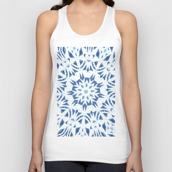 Snowflake Denim & White Unisex Tank Top