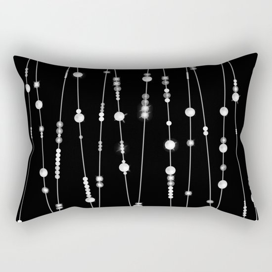 . Pearl beads on a black background Rectangular Pillow