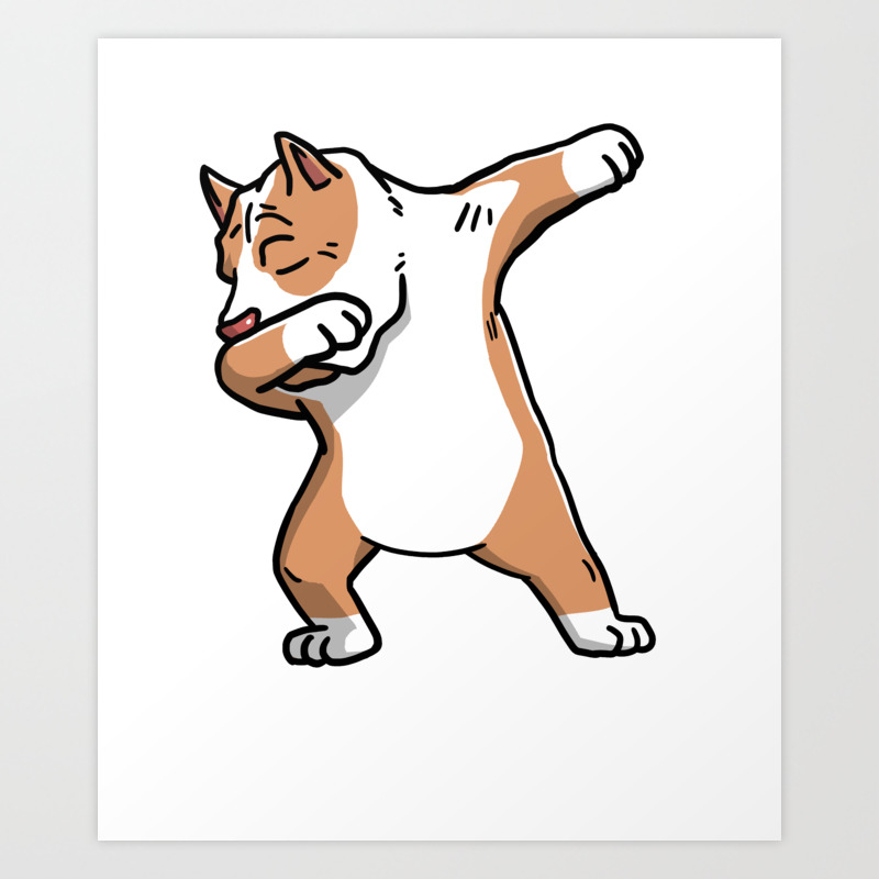 funny dabbing pit bull dog dab dance art print by barktrends