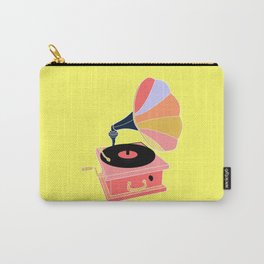 Multicolor Gramophone on Pale yellow Home Decor Room Furnishing Contemporary Wall Graphic Design  Carry-All Pouch
