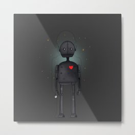 Robot Metal Print | Sci-Fi, Digital, Robot, Heart, Metal, Space, Love, Machine, Flower, Illustration 