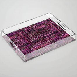 pink and black ink marks hand-drawn collection Acrylic Tray