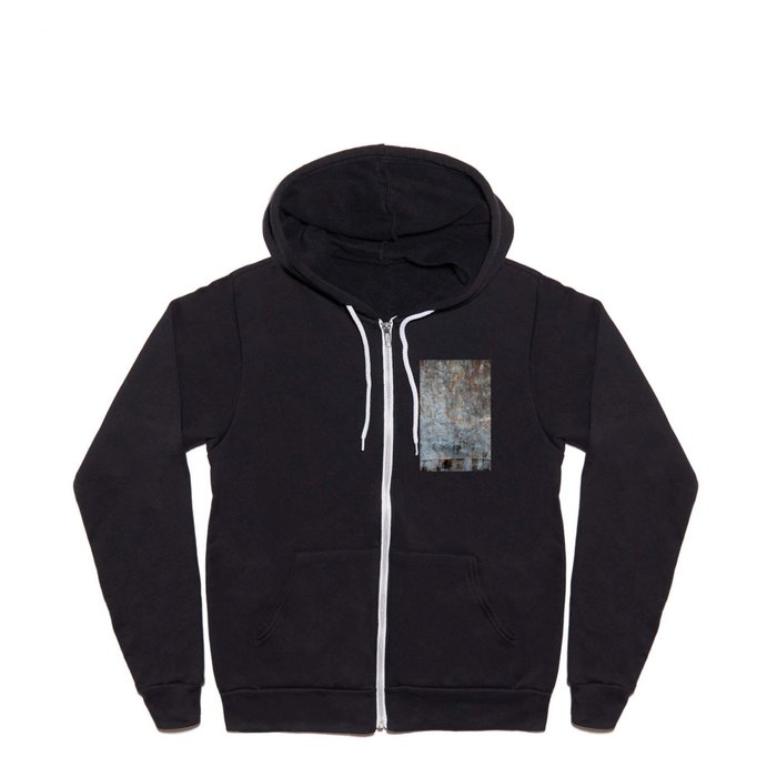 Abstract Grey with White Cloud Full Zip Hoodie