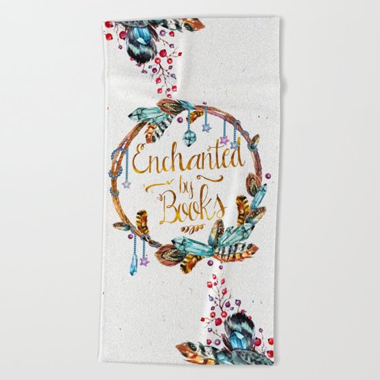 Enchanted by Books Beach Towel