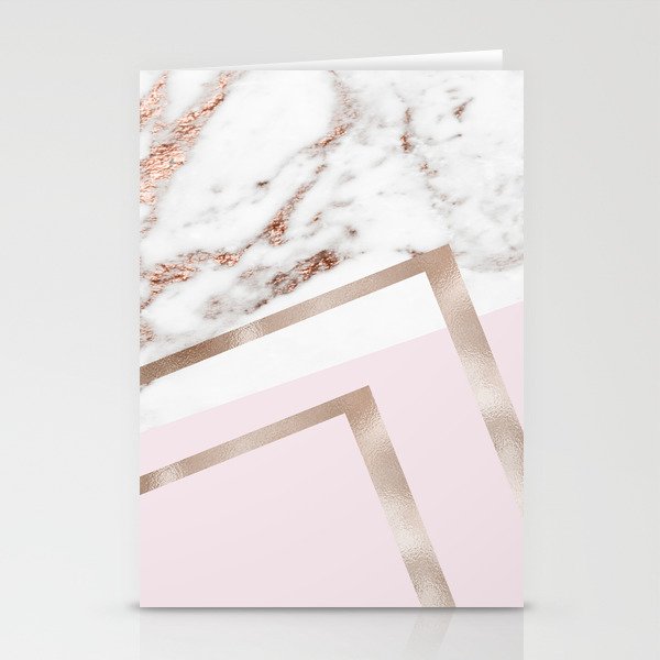 Geometric marble - luxe rose gold edition I Stationery Cards