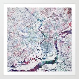 Philadelphia map Art Print