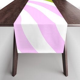 Pastel Pink and Green Stripes Table Runner