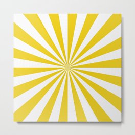RETRO SUNBURST Metal Print | Checkered Pattern, Gradient Background, Twisted Pattern, Sun, Stripe, Pastel, Sunshine, Abstract Pattern, Colorful, Rainbow 