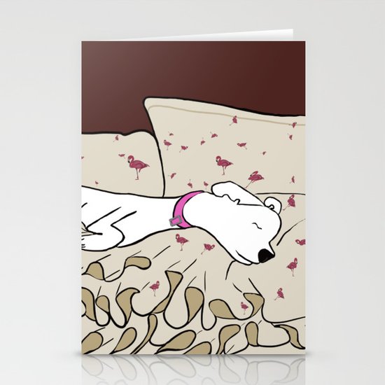Dog In A Pile of Blankets Stationery Cards