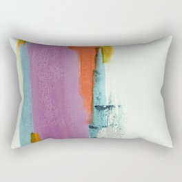 Aly: a colorful, minimal, abstract piece in bold purple, blue, orange, and yellow Rectangular Pillow