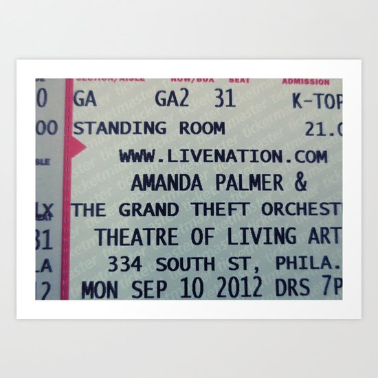 Amanda Palmer & the GTO: Standing Room Art Print