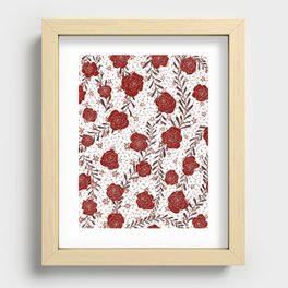 Red Roses Pattern Recessed Framed Print