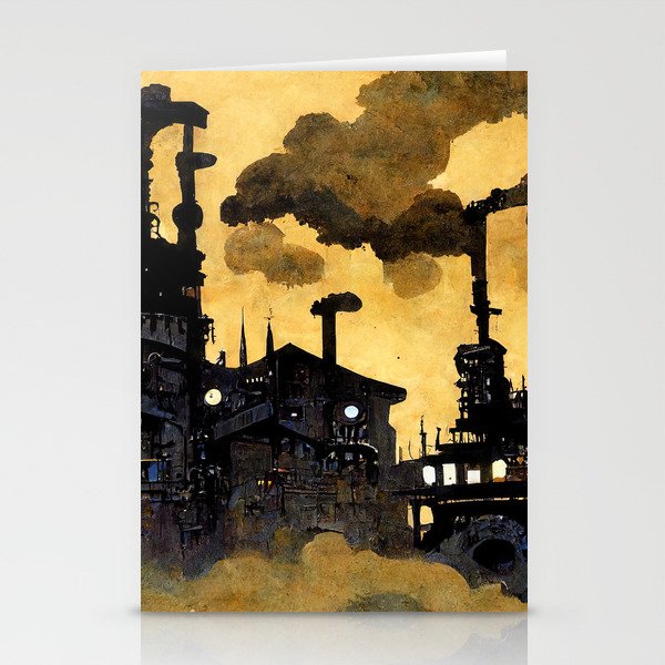 A world enveloped in pollution Stationery Cards