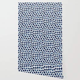 Indigo Polka Dot Wallpaper | Dot, Indigo, Round, Circles, Painting, Watercolor, Chaotic, Shapes, Polka, Dots 