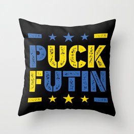 Puck Futin Fuck Putin Ukrainian War Throw Pillow