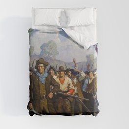 Independence Day, At Concord Bridge, 1921 by Newell Convers Wyeth Duvet Cover