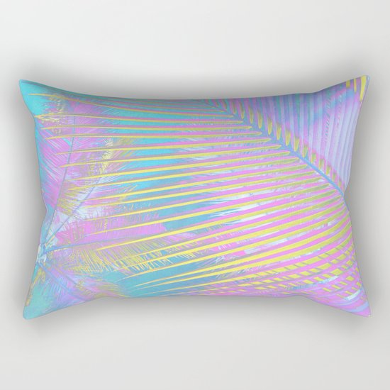 Pastel Palm tree leaves Rectangular Pillow