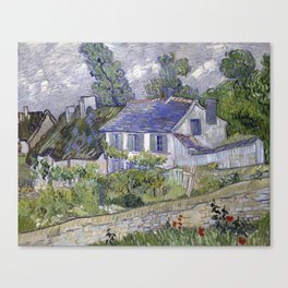 Impressionist Painting Houses at Auvers (1890) By Vincent Van Gogh Canvas Print