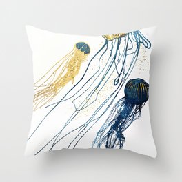 Metallic Jellyfish II Throw Pillow