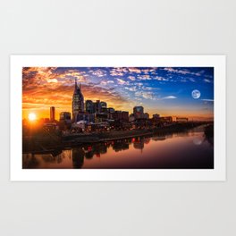 Nashville Skyline during sunset Art Print