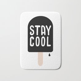 Stay cool - softice Bath Mat | Typography, Ice, Comic, Cool, Softice, Peace, Calm, Graphicdesign, Summertime, Relax 